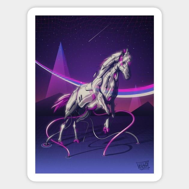 CRISTAL HORSE Sticker by doser